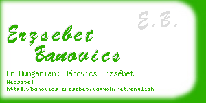 erzsebet banovics business card
