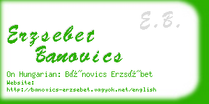 erzsebet banovics business card